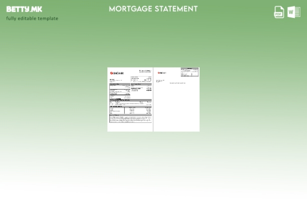 модерен стил Романија Unicredit извод за хипотека на банка во шаблон формати Wor